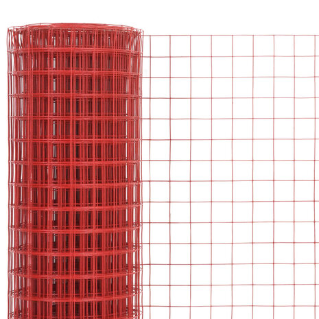 Kippengaas 10x0,5 m staal met PVC coating rood 3