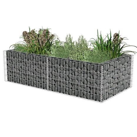 Gabion plantenbak 180x90x50 cm gegalvaniseerd staal 1