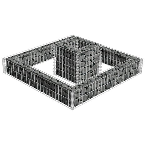 Gabion plantenbak 120x120x20 cm gegalvaniseerd staal 3