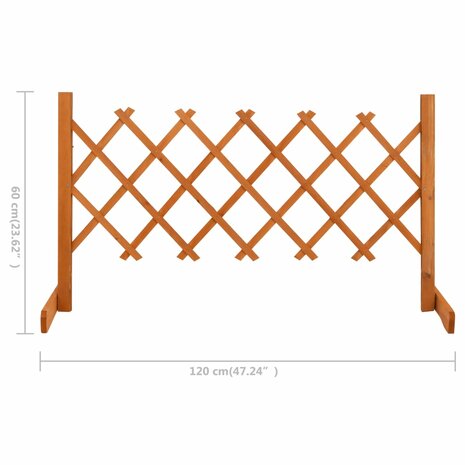 Tuinlatwerk 120x60 cm massief vurenhout oranje 7