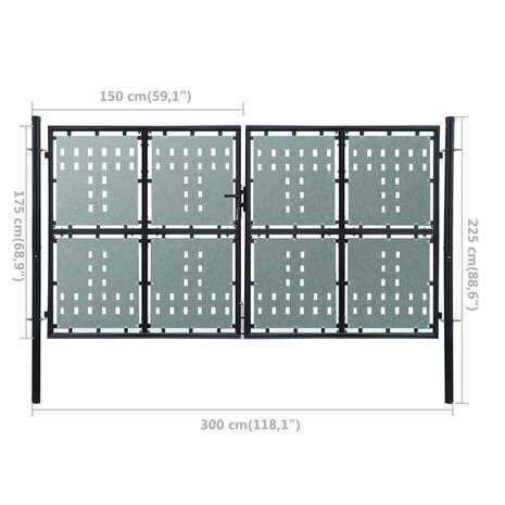 Poort enkel 300x225 cm zwart 5