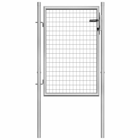 Poort 105x150 cm gegalvaniseerd staal zilverkleurig 1