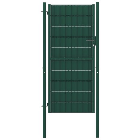 Poort 100x124 cm PVC en staal groen 1