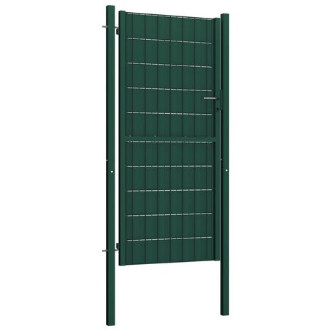 Poort 100x124 cm PVC en staal groen 2