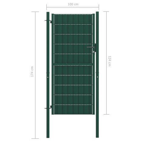 Poort 100x124 cm PVC en staal groen 4