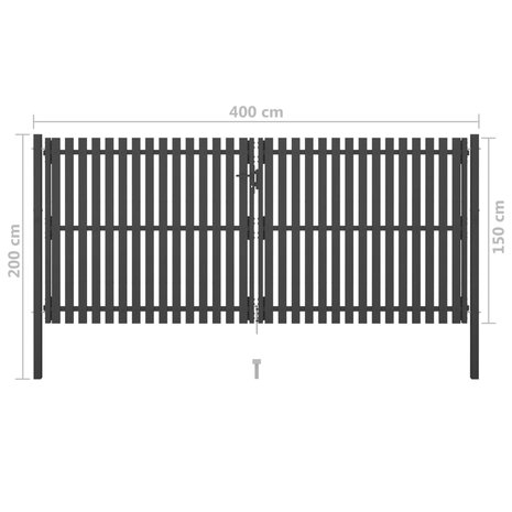 Poort 4x2 m staal antraciet 5