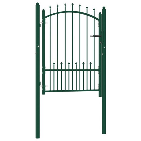 Poort met speerpunten 100x125 cm staal groen 2