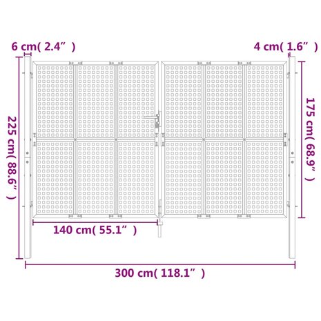 Poort 300x225 cm staal antracietkleurig 6