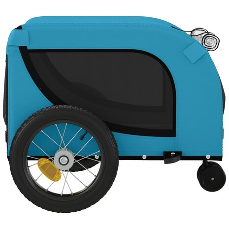 Hondenfietstrailer oxford stof en ijzer blauw en zwart 6