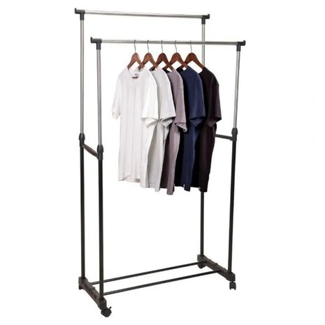 Storage solutions Kledingrek met wielen dubbel 80x42x(90-160) cm 5