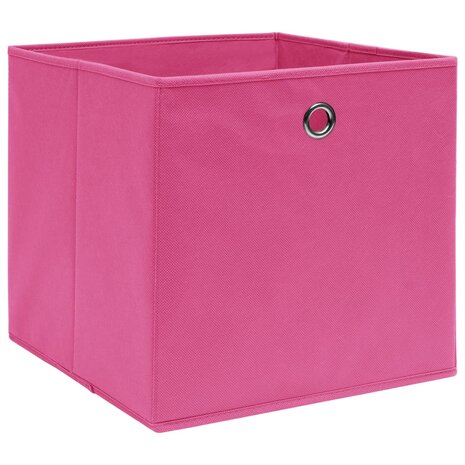 Opbergboxen 4 st 32x32x32 cm stof roze 2