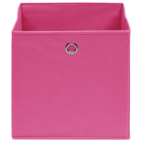 Opbergboxen 4 st 32x32x32 cm stof roze 3