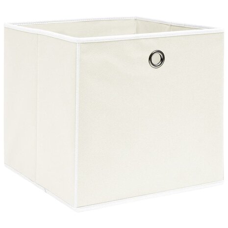 Opbergboxen 4 st 32x32x32 cm stof wit 2