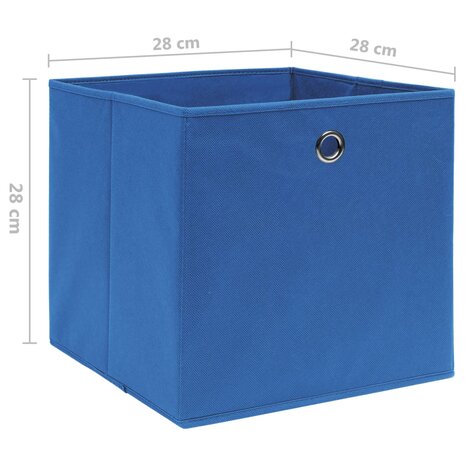 Opbergboxen 4 st 28x28x28 cm nonwoven stof blauw 5