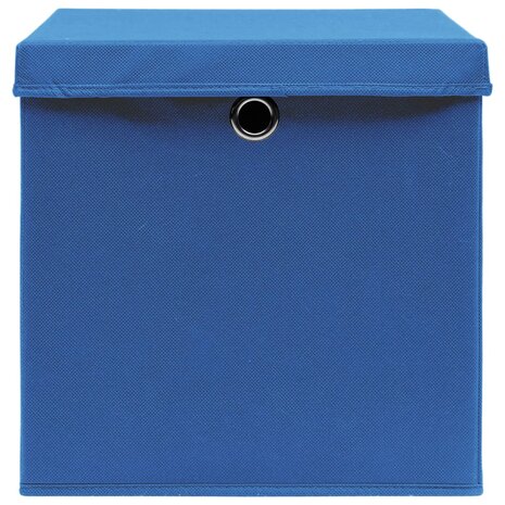 Opbergboxen met deksel 4 st 28x28x28 cm blauw 4