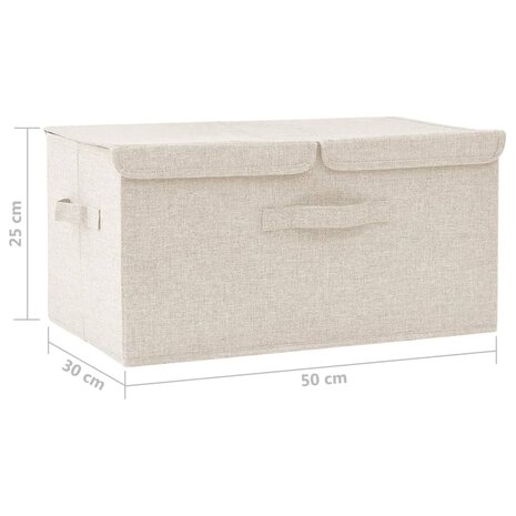 Opbergbox 50x30x25 cm stof crèmekleurig 11