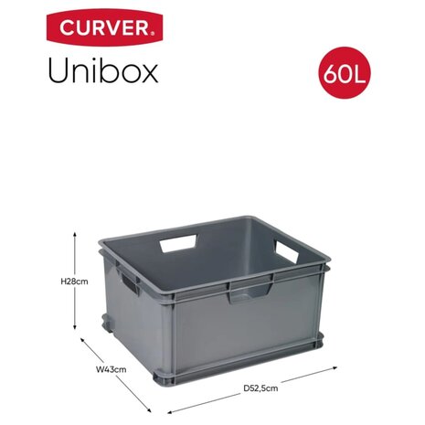 Curver Opbergbox Unibox XL 60 L grijs 6