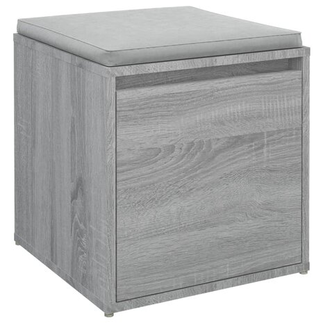 Opbergbox met lade 40,5x40x40 cm bewerkt hout grijs sonoma eik 4