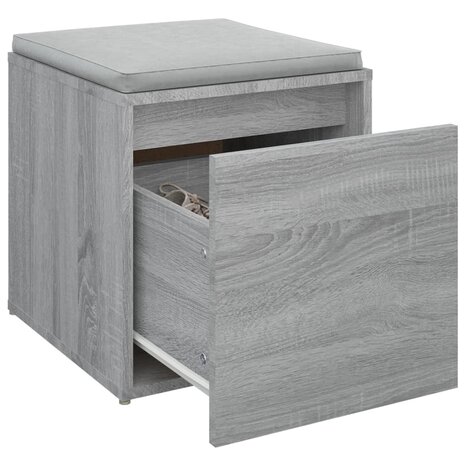 Opbergbox met lade 40,5x40x40 cm bewerkt hout grijs sonoma eik 5