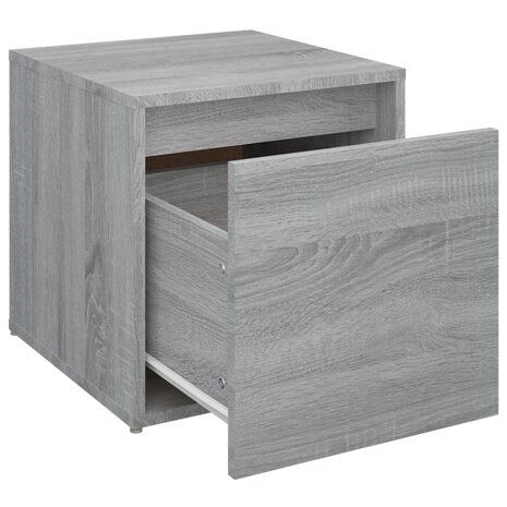 Opbergbox met lade 40,5x40x40 cm bewerkt hout grijs sonoma eik 6