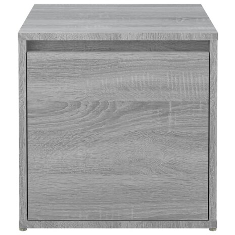 Opbergbox met lade 40,5x40x40 cm bewerkt hout grijs sonoma eik 7