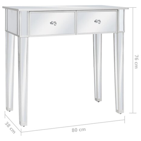 Kaptafel gespiegeld met kruk MDF en glas 11