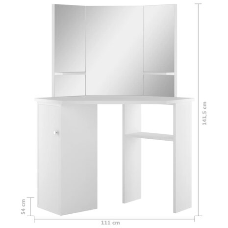 Kaptafel hoekmodel wit 10