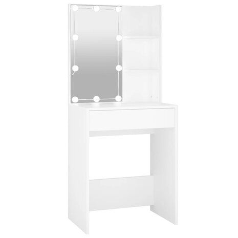 Kaptafel met LED-verlichting 60x40x140 cm wit 2