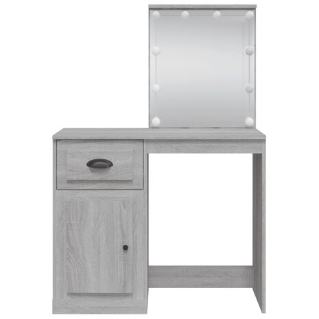 Kaptafel met LED-verlichting 90x42x132,5 cm grijs sonoma 5