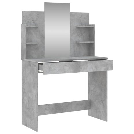 Kaptafel met spiegel 96x39x142 cm betongrijs 5