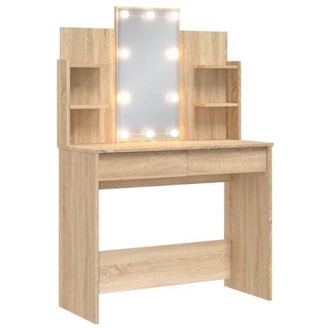 Kaptafel met LED-verlichting 96x40x142 cm sonoma eikenkleurig 2