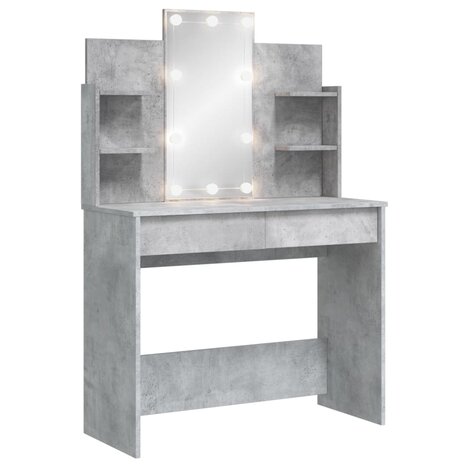 Kaptafel met LED-verlichting 96x40x142 cm betongrijs 2