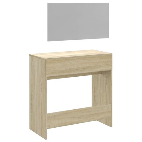 Kaptafel met spiegel 80x39x80 cm sonoma eikenkleurig 7