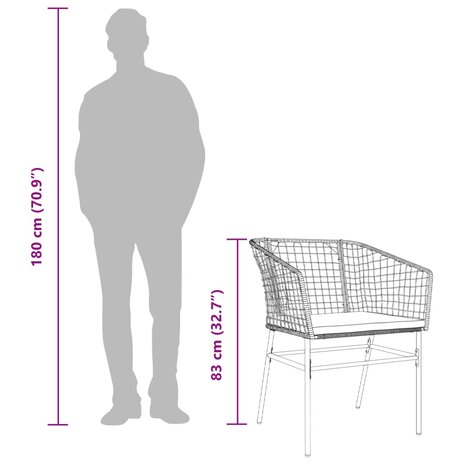 Tuinstoelen 2 st met kussens poly rattan bruin 10