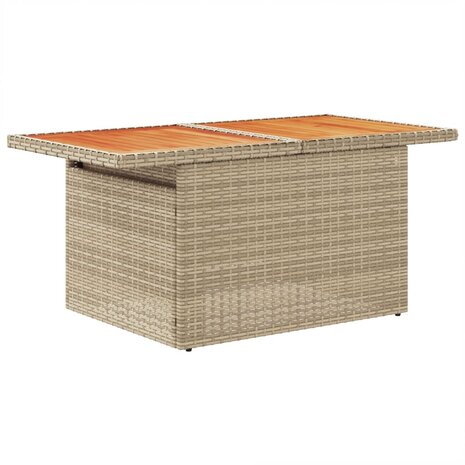 Tuintafel 100x55x73 cm poly rattan en acaciahout beige 4