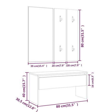 Halmeubelset bewerkt hout wit 8