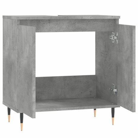 Badkamerkast 58x33x60 cm bewerkt hout betongrijs 5