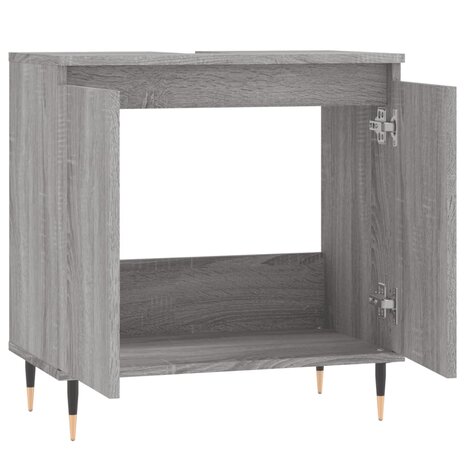 Badkamerkast 58x33x60 cm bewerkt hout grijs sonoma eikenkleurig 5