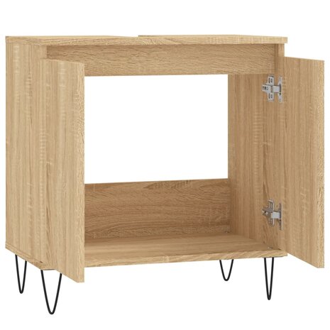 Badkamerkast 58x33x60 cm bewerkt hout sonoma eikenkleurig 5