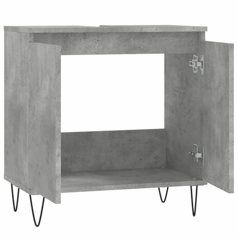 Badkamerkast 58x33x60 cm bewerkt hout betongrijs 5