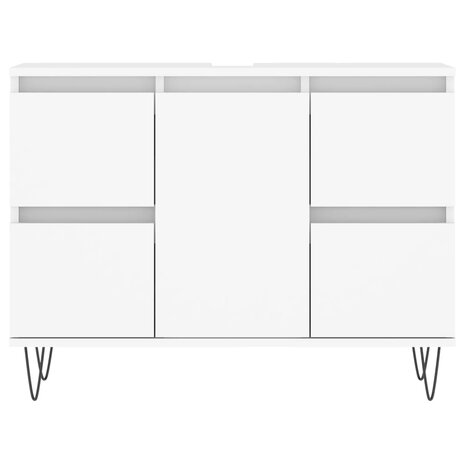 Badkamerkast 80x33x60 cm bewerkt hout wit 4