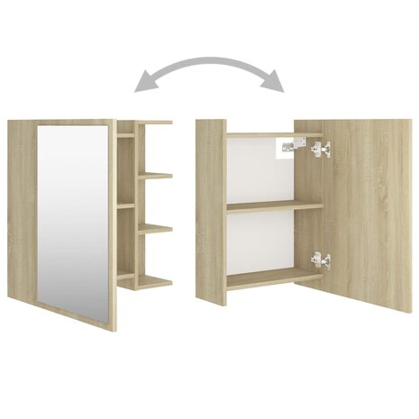 Badkamerspiegelkast 62,5x20,5x64 cm bewerkt hout sonoma eiken 6