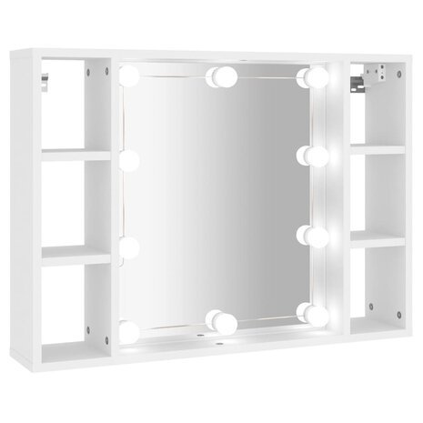 Spiegelkast met LED-verlichting 76x15x55 cm wit 2