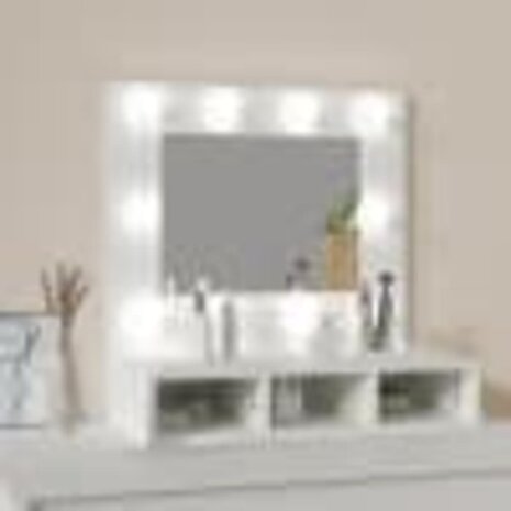 Spiegelkast met LED-verlichting 60x31,5x62 cm wit 3