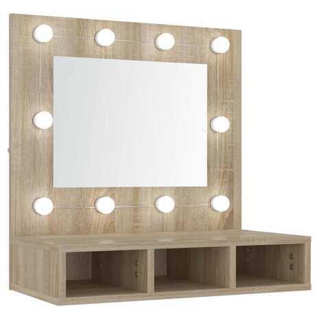 Spiegelkast met LED-verlichting 60x31,5x62 cm sonoma eikenkleur 2