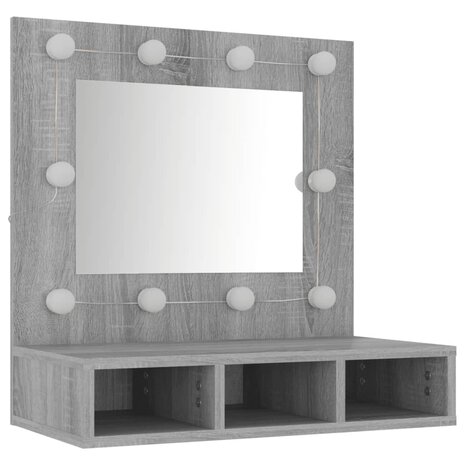 Spiegelkast met LED-verlichting 60x31,5x62 cm grijs sonoma 4