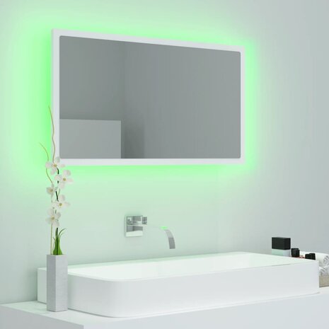 Badkamerspiegel LED 80x8,5x37 cm acryl wit 5