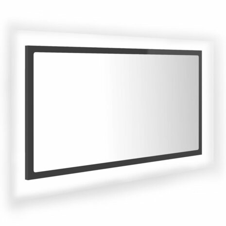 Badkamerspiegel LED 80x8,5x37 cm acryl hoogglans grijs 2