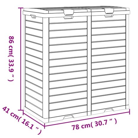 Vuilnisbak voor tuin 78x41x86 cm polypropeen zwart 10