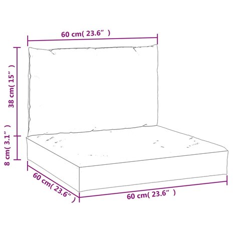 Palletkussens 2 st stof rood 10